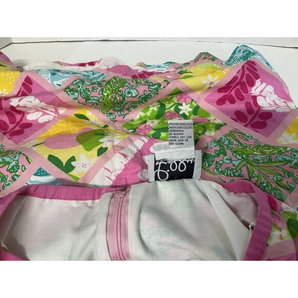 Vintage 90s Lilly‎ Pulitzer patchwork mini skirt white label preppy size 8 - Picture 6 of 8